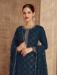 Picture of Georgette Navy Blue Straight Cut Salwar Kameez