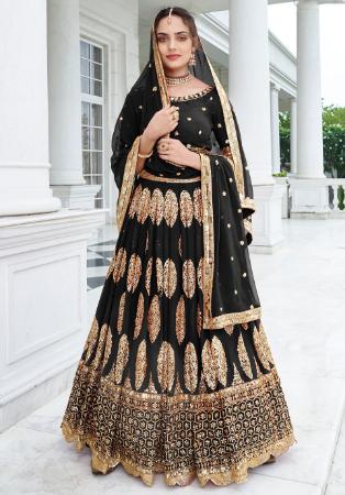 Picture of Resplendent Georgette Black Lehenga Choli