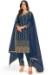 Picture of Silk Dark Slate Grey Straight Cut Salwar Kameez