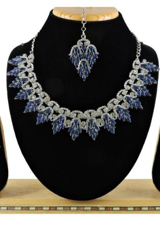 Picture of Pretty Navy Blue Necklace Set