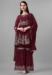 Picture of Georgette Saddle Brown Straight Cut Salwar Kameez