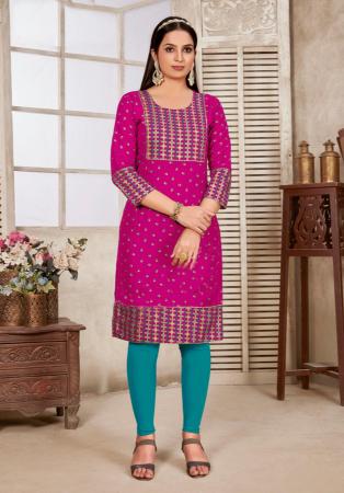 Picture of Enticing Rayon Medium Violet Red Kurtis & Tunic