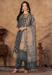 Picture of Silk Dark Slate Grey Straight Cut Salwar Kameez