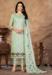 Picture of Chiffon Dark Sea Green Straight Cut Salwar Kameez