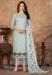 Picture of Chiffon Light Steel Blue Straight Cut Salwar Kameez