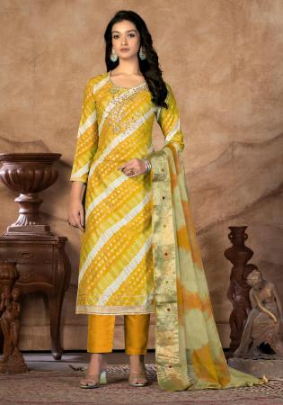 Picture of Alluring Cotton Orange Straight Cut Salwar Kameez