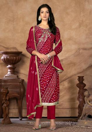 Picture of Sightly Cotton Maroon Straight Cut Salwar Kameez