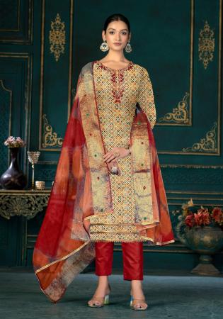 Picture of Statuesque Cotton Tan Straight Cut Salwar Kameez