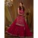 Picture of Marvelous Georgette Maroon Straight Cut Salwar Kameez