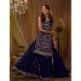 Picture of Georgette Midnight Blue Straight Cut Salwar Kameez