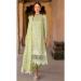 Picture of Silk & Organza Dark Khaki Straight Cut Salwar Kameez