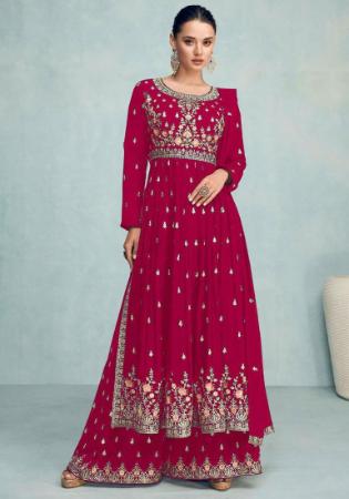 Picture of Resplendent Georgette Maroon Anarkali Salwar Kameez