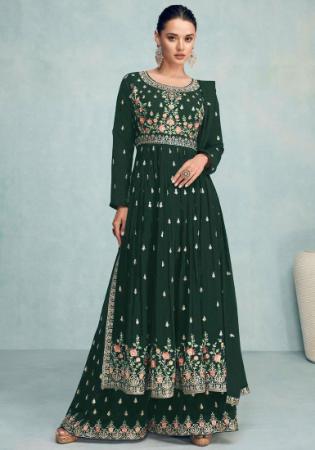 Picture of Radiant Georgette Sea Green Anarkali Salwar Kameez