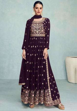 Picture of Beautiful Georgette Purple Anarkali Salwar Kameez