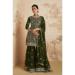 Picture of Georgette Dark Olive Green Straight Cut Salwar Kameez