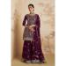 Picture of Classy Georgette Purple Straight Cut Salwar Kameez