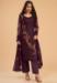 Picture of Georgette Dark Olive Green Straight Cut Salwar Kameez