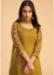 Picture of Georgette Dark Khaki Straight Cut Salwar Kameez