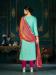 Picture of Medium Aqua Marine Straight Cut Salwar Kameez