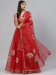 Picture of Rayon & Organza Red Readymade Lehenga Choli