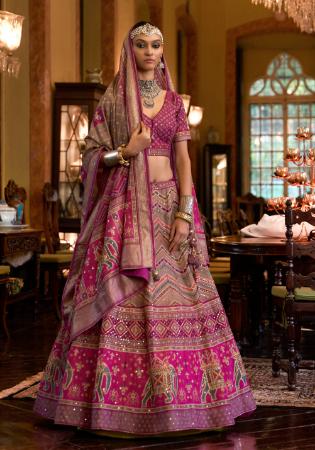 Picture of Superb Silk Hot Pink Lehenga Choli