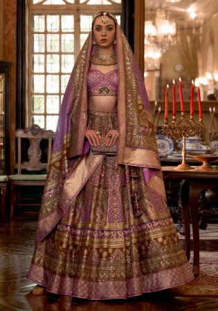 Picture of Statuesque Silk Dark Olive Green Lehenga Choli