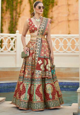 Picture of Sublime Silk Maroon Lehenga Choli