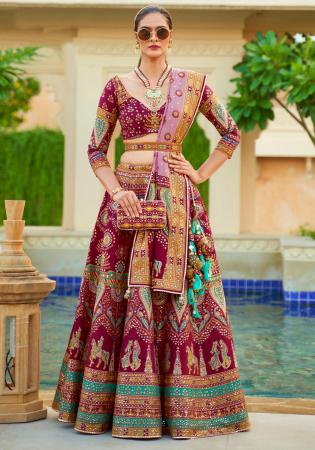 Picture of Fine Silk Brown Lehenga Choli