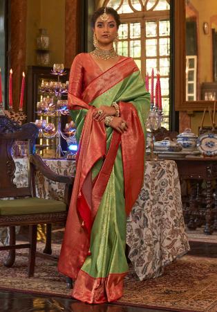 Picture of Bewitching Silk Dark Khaki Saree