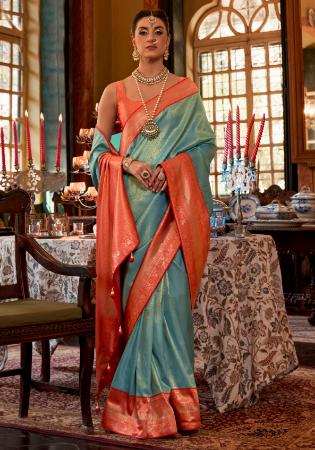 Picture of Statuesque Silk Dark Slate Grey Saree