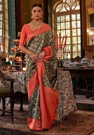 Picture of Good Looking Silk Fire Brick Saree