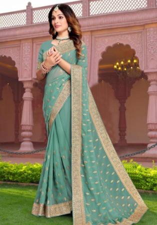 Picture of Graceful Georgette Cadet Blue Saree