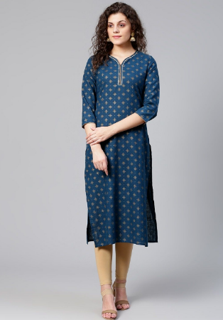 Picture of Splendid Rayon Midnight Blue Kurtis & Tunic