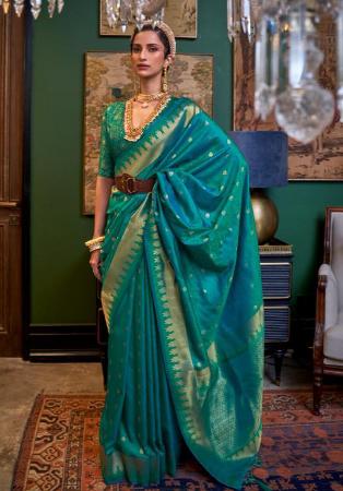 Picture of Sublime Silk Dark Cyan Saree