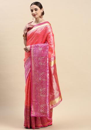 Picture of Comely Silk Light Coral Saree