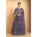 Picture of Georgette Medium Purple Straight Cut Salwar Kameez