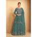 Picture of Georgette Cadet Blue Straight Cut Salwar Kameez