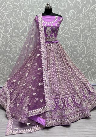 Picture of Shapely Net Medium Purple Lehenga Choli