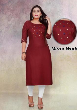 Picture of Bewitching Rayon Brown Kurtis & Tunic