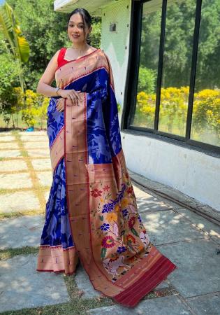 Picture of Pretty Silk Dark Blue Saree