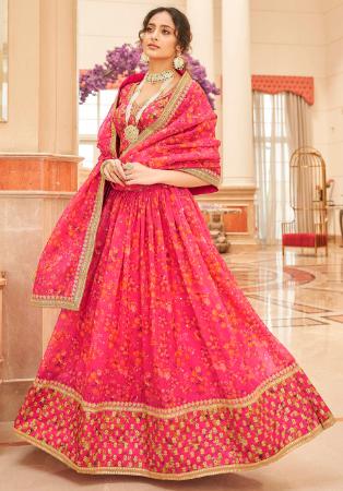 Picture of Enticing Silk Deep Pink Lehenga Choli