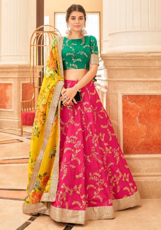 Picture of Amazing Silk Dark Sea Green Lehenga Choli