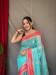 Picture of Delightful Linen Turquoise Saree