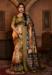 Picture of Magnificent Silk Dark Olive Green Saree