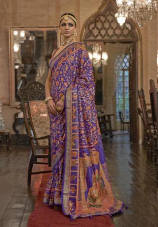 Picture of Statuesque Georgette Dark Slate Blue Saree