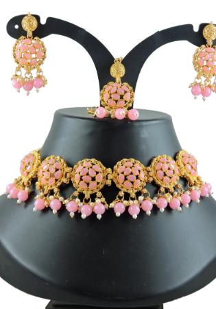 Picture of Superb Georgette Golden Rod Necklace Set