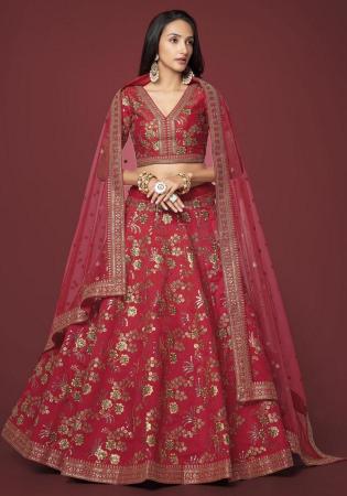 Picture of Delightful Silk Brown Lehenga Choli