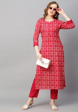 Picture of Appealing Rayon Crimson Kurtis & Tunic