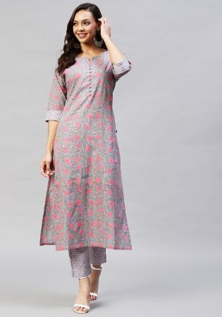 Picture of Resplendent Rayon Dark Grey Kurtis & Tunic