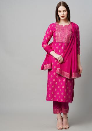 Picture of Rayon Medium Violet Red Readymade Salwar Kameez